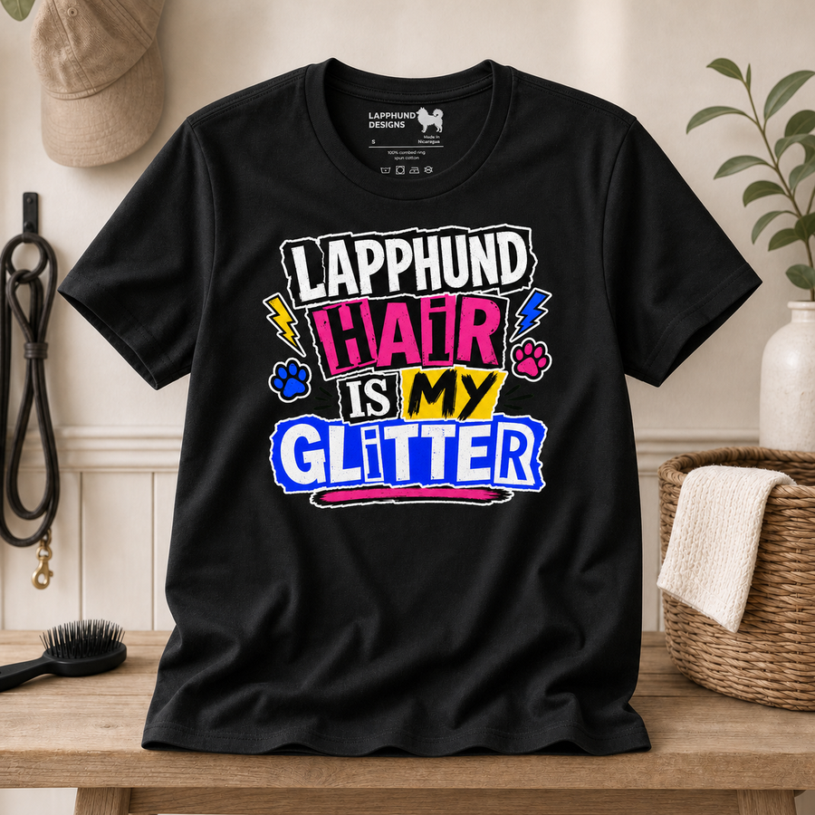 Finnish Lapphund Hair Is My Glitter T-Shirt Finnish Lapphund t-shirt