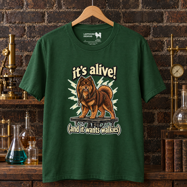 Finnish Lapphund It's Alive Frankenpup Halloween T-Shirt Finnish Lapphund t-shirt