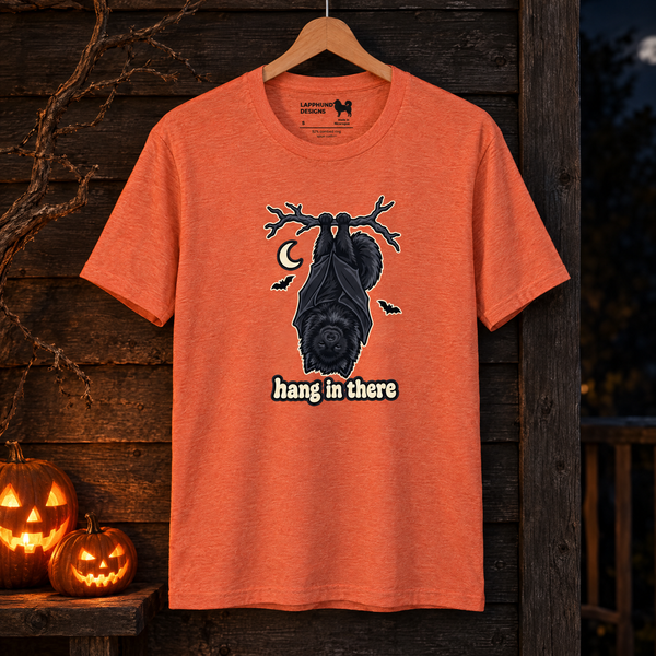 Finnish Lapphund Hang in There Bat Pup Halloween T-Shirt Finnish Lapphund t-shirt