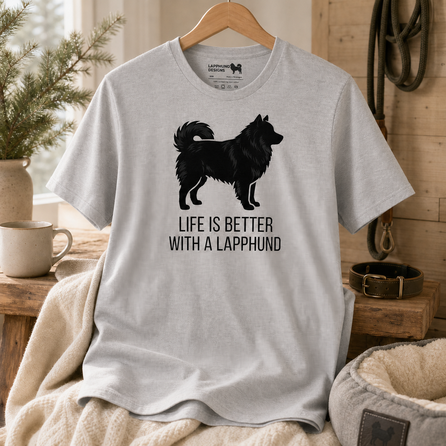 Finnish Lapphund Life is Better with a Lapphund Minimalist Graphic T-Shirt Finnish Lapphund t-shirt