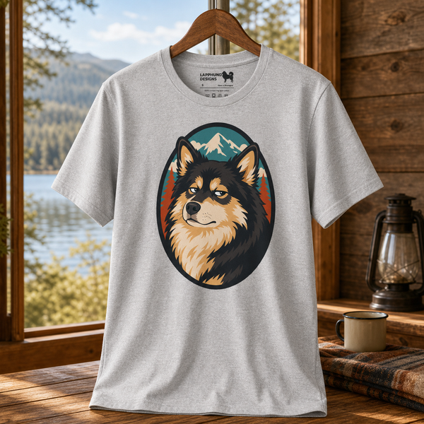 Finnish Lapphund Mountain Portrait T-Shirt Finnish Lapphund t-shirt