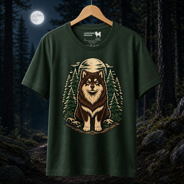 Finnish Lapphund Moonlit Forest T-Shirt Finnish Lapphund t-shirt