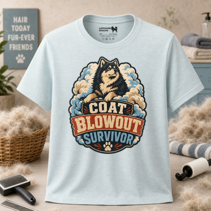Finnish Lapphund Coat Blowout Survivor T-Shirt Finnish Lapphund t-shirt