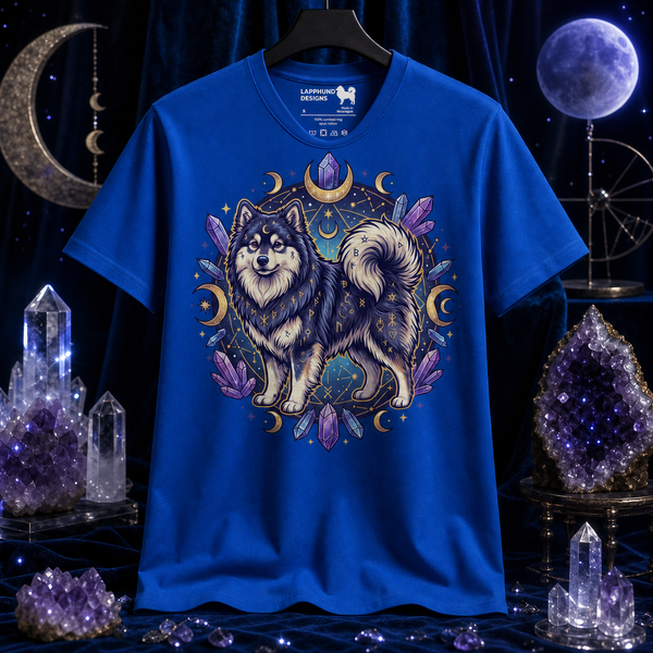 Finnish Lapphund Celestial Moon & Crystal Magic T-Shirt Finnish Lapphund t-shirt