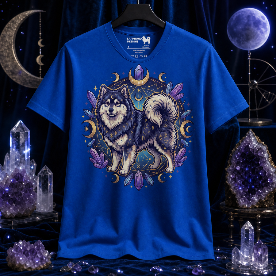Finnish Lapphund Celestial Moon & Crystal Magic T-Shirt Finnish Lapphund t-shirt