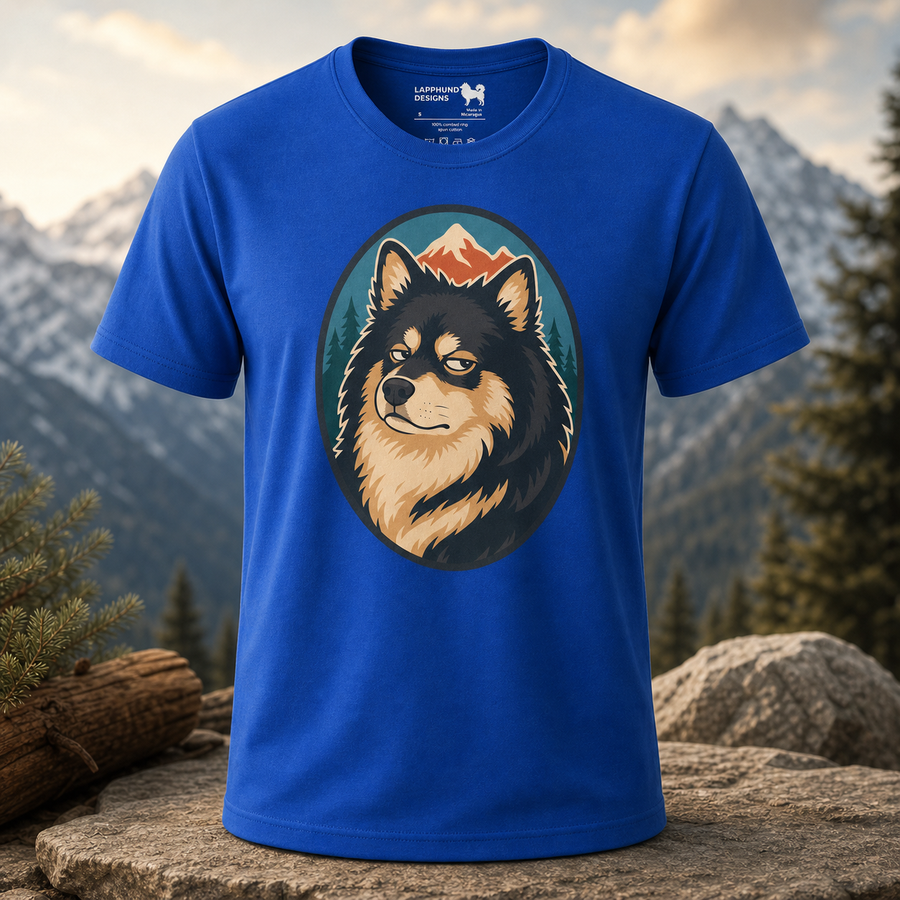 Finnish Lapphund Mountain Portrait T-Shirt Finnish Lapphund t-shirt