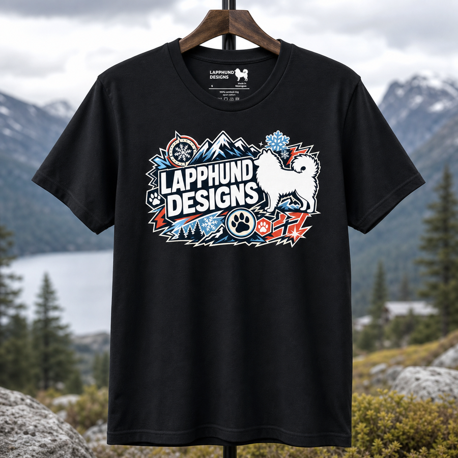 Finnish Lapphund Arctic Adventure Logo T-Shirt Finnish Lapphund t-shirt
