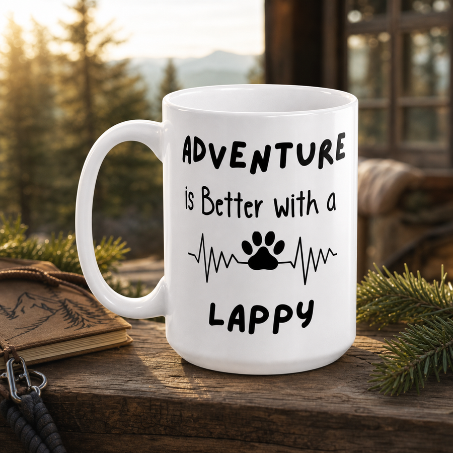 Finnish Lapphund Mug Adventure Better Lappy Dog Lover Gift Finnish Lapphund ceramic mug