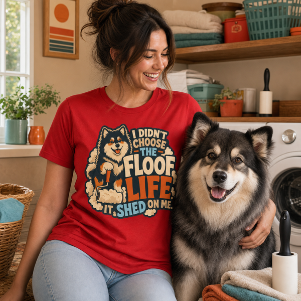 Finnish Lapphund Floof Life T-Shirt Finnish Lapphund t-shirt worn, lifestyle photo