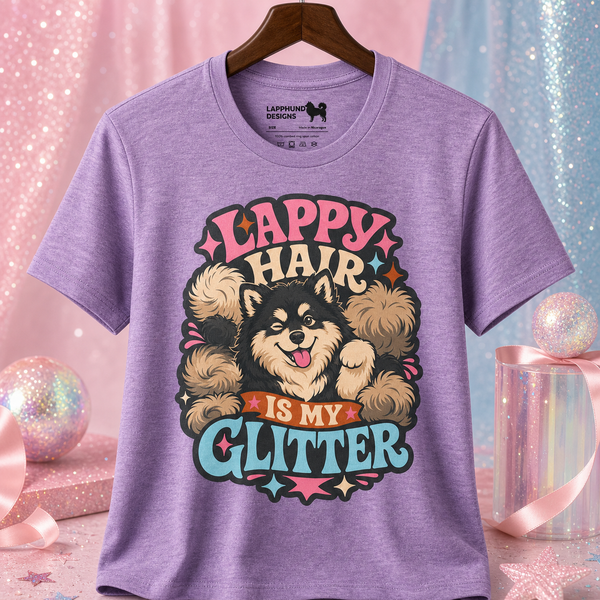 Finnish Lapphund Hair Is My Glitter T-Shirt Finnish Lapphund t-shirt