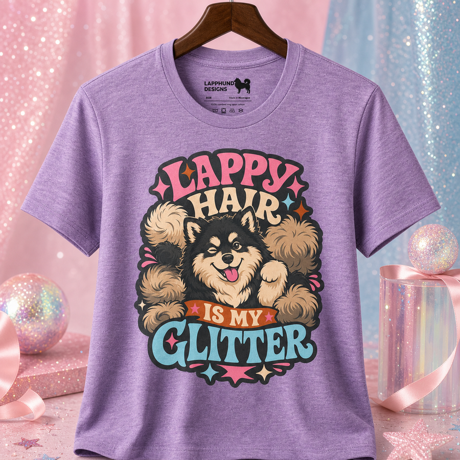 Finnish Lapphund Hair Is My Glitter T-Shirt Finnish Lapphund t-shirt