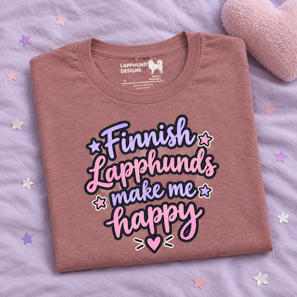 Finnish Lapphunds Make Me Happy T-Shirt Finnish Lapphund t-shirt