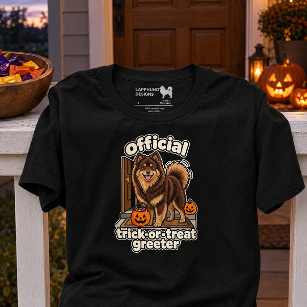 Finnish Lapphund Trick-or-Treat Greeter Halloween T-Shirt Finnish Lapphund t-shirt