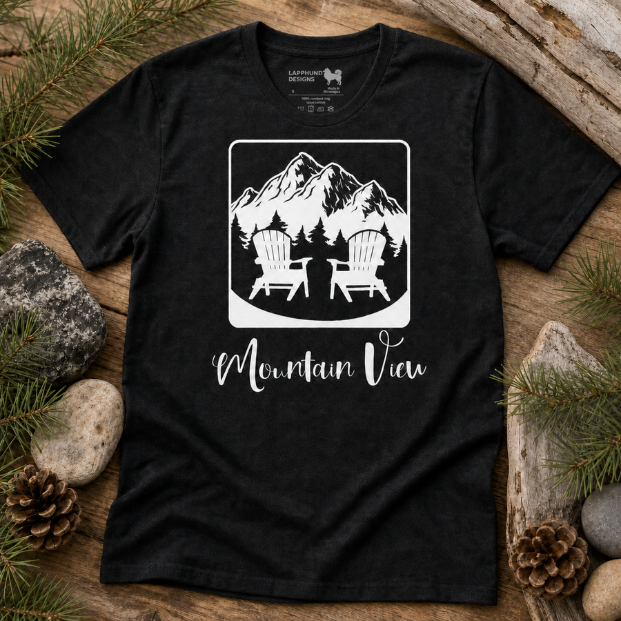 Mountain View Finnish Lapphund T-Shirt - Scenic Nature Design Finnish Lapphund t-shirt