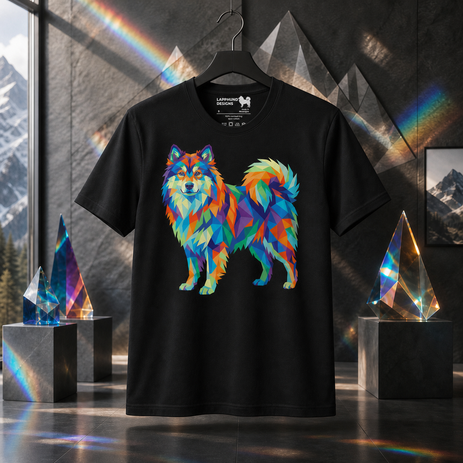 Finnish Lapphund Mosaic Prismatic Geometric Peak T-Shirt Finnish Lapphund t-shirt