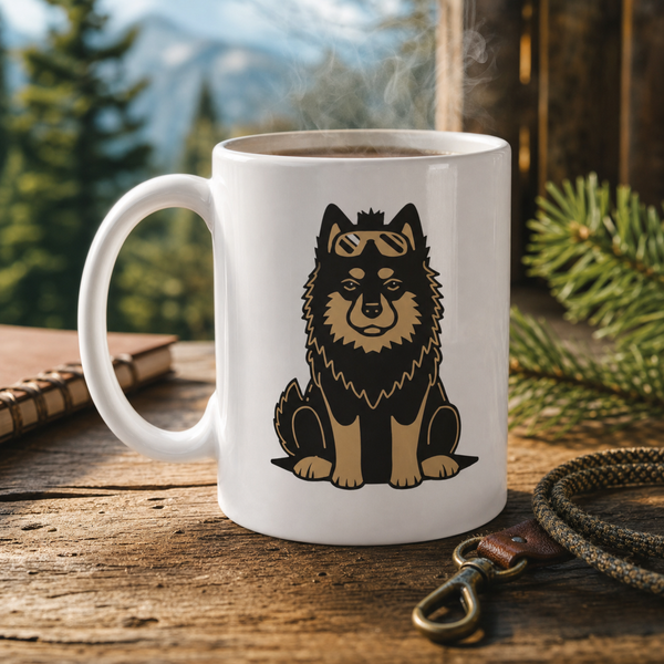 Finnish Lapphund Mug Snow Goggles Adventure Nordic Dog Gift Finnish Lapphund ceramic mug