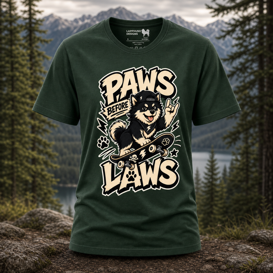 Finnish Lapphund Paws Before Laws T-Shirt Finnish Lapphund t-shirt