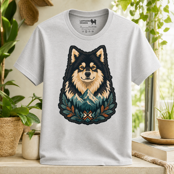 Finnish Lapphund Nordic Mountain Crest T-Shirt Finnish Lapphund t-shirt