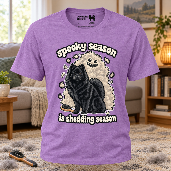 Finnish Lapphund Spooky Season Is Shedding Season Halloween T-Shirt Finnish Lapphund t-shirt
