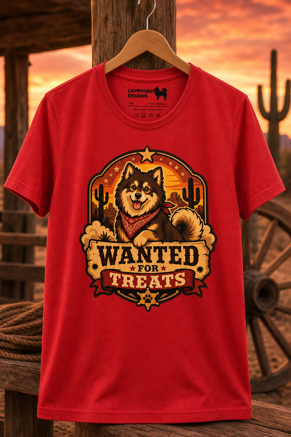 Finnish Lapphund Wanted For Treats T-Shirt Finnish Lapphund t-shirt
