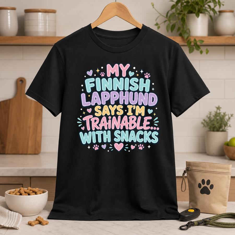 Finnish Lapphund Trainable With Snacks T-Shirt Finnish Lapphund t-shirt
