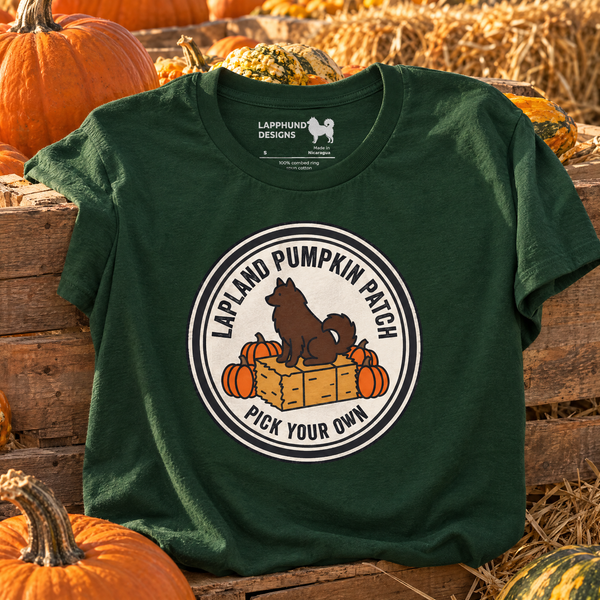 Finnish Lapphund Lapland Pumpkin Patch Halloween T-Shirt Finnish Lapphund t-shirt