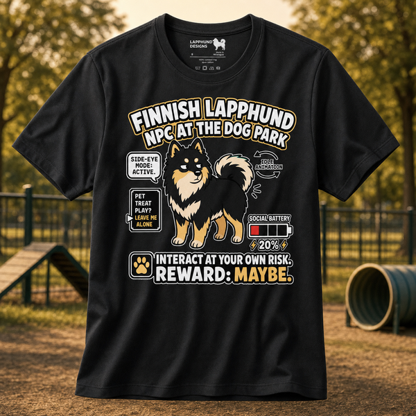 Finnish Lapphund Dog Park NPC T-Shirt Finnish Lapphund t-shirt