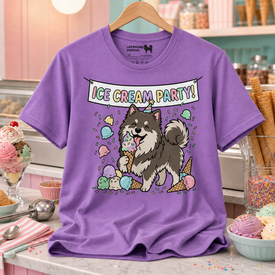 Finnish Lapphund Ice Cream Party T-Shirt Finnish Lapphund t-shirt