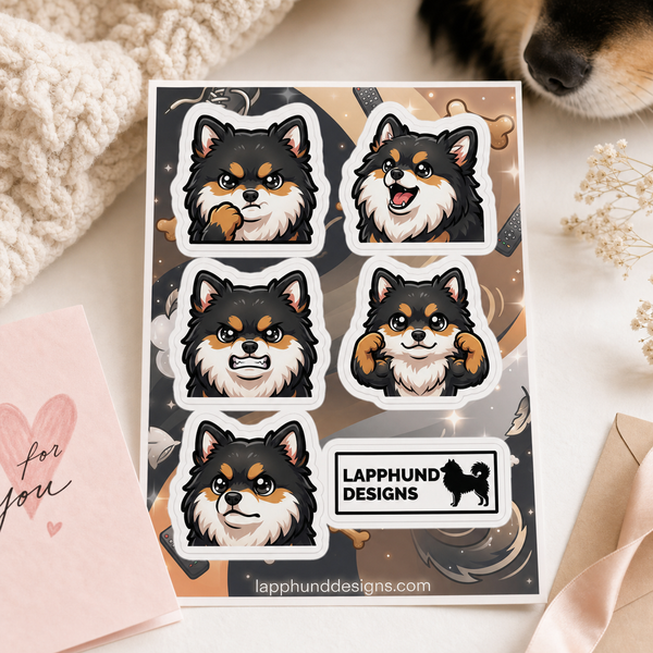 Finnish Lapphund Cheeky Expressions Sticker Sheet – Sassy Smiles, Attitude & Playful Faces Finnish Lapphund sticker sheet