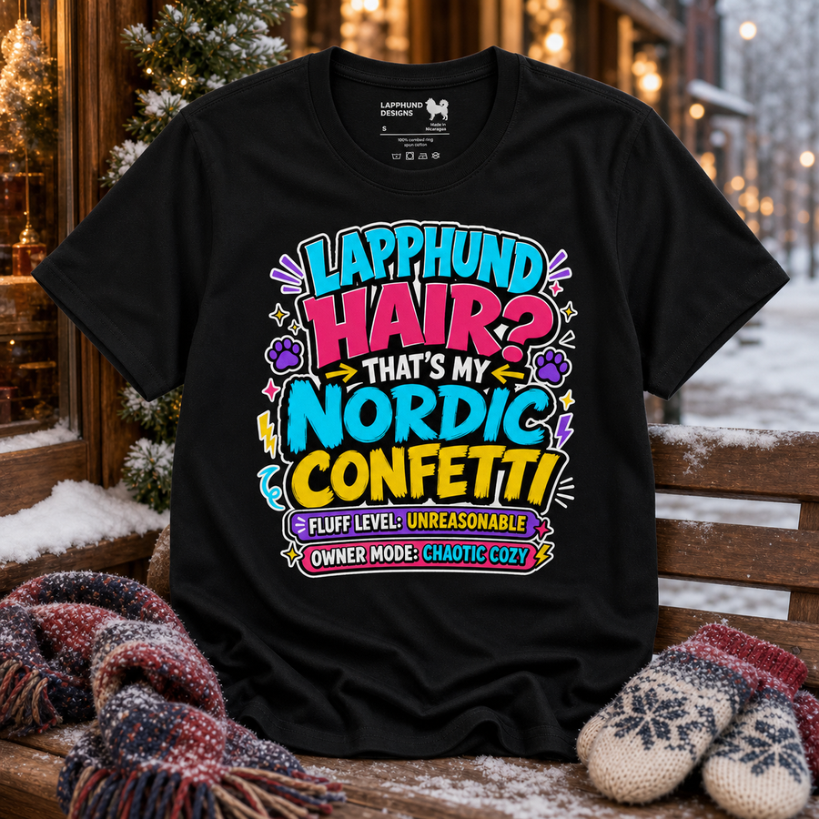 Finnish Lapphund Nordic Confetti T-Shirt Finnish Lapphund t-shirt