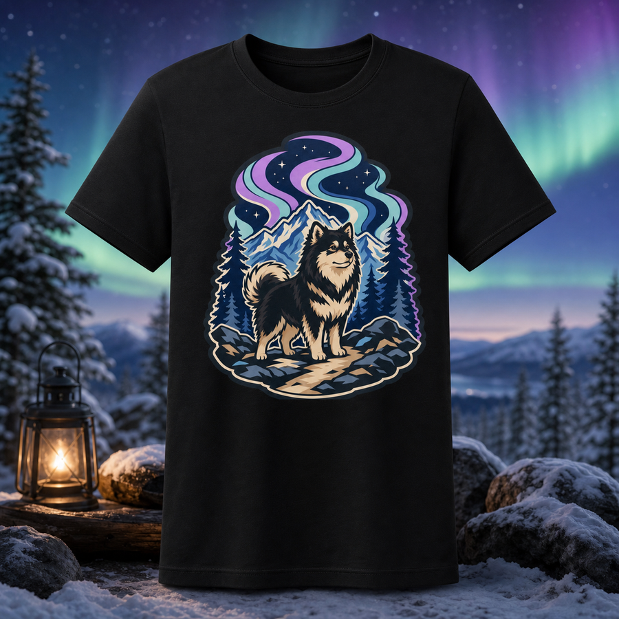 Finnish Lapphund Aurora Nights T-Shirt Finnish Lapphund t-shirt