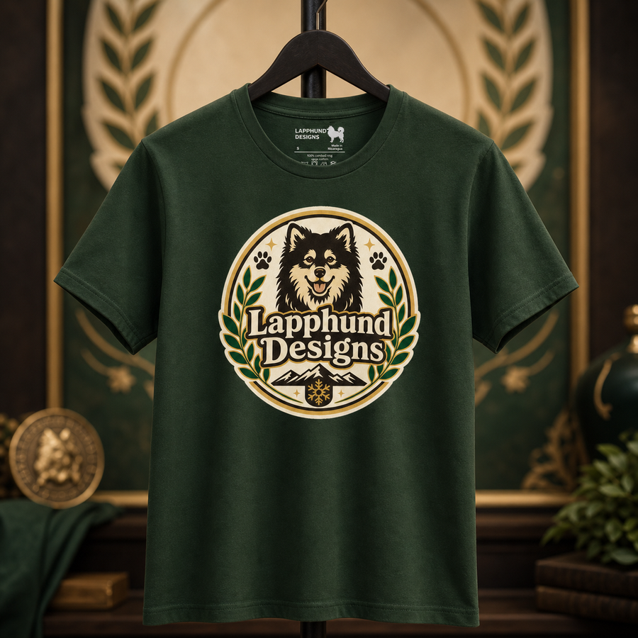 Finnish Lapphund Designs Crest T-Shirt Finnish Lapphund t-shirt