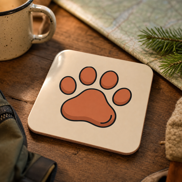 Finnish Lapphund Paw Print Cork-Back Coaster Finnish Lapphund cork-back coaster