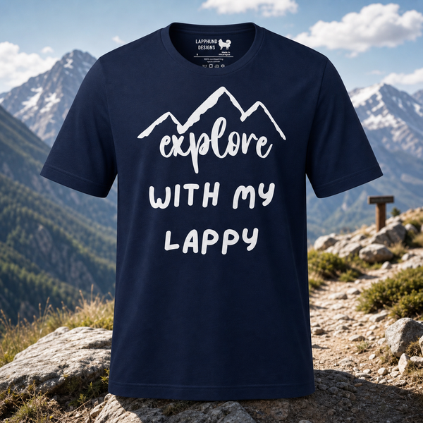 Explore with My Lappy T-Shirt – Adventure-Ready Gear for Lapphund Lovers Finnish Lapphund t-shirt
