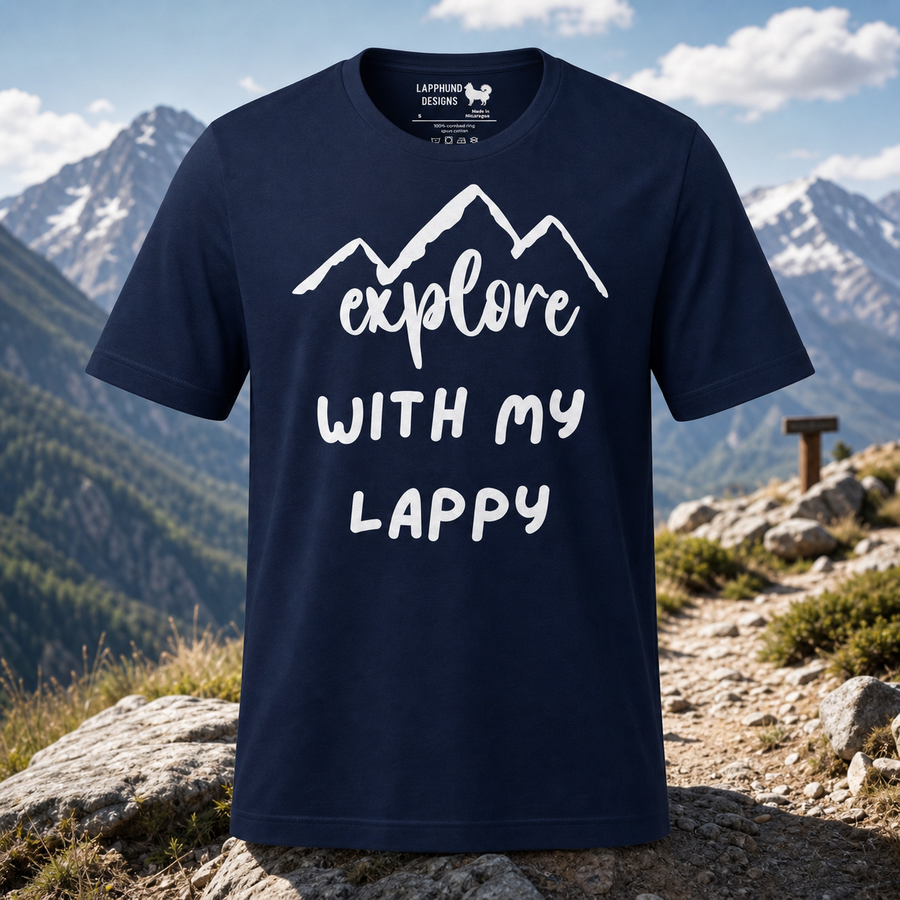 Explore with My Lappy T-Shirt – Adventure-Ready Gear for Lapphund Lovers Finnish Lapphund t-shirt