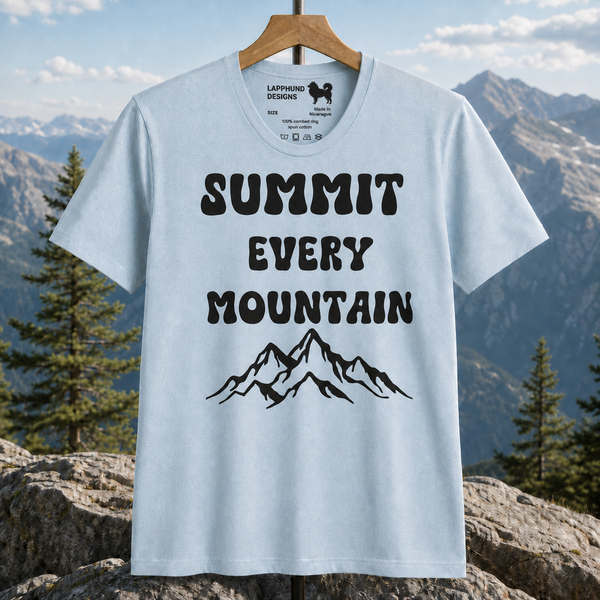 Summit Every Mountain Finnish Lapphund T-Shirt - Bold Design Finnish Lapphund t-shirt