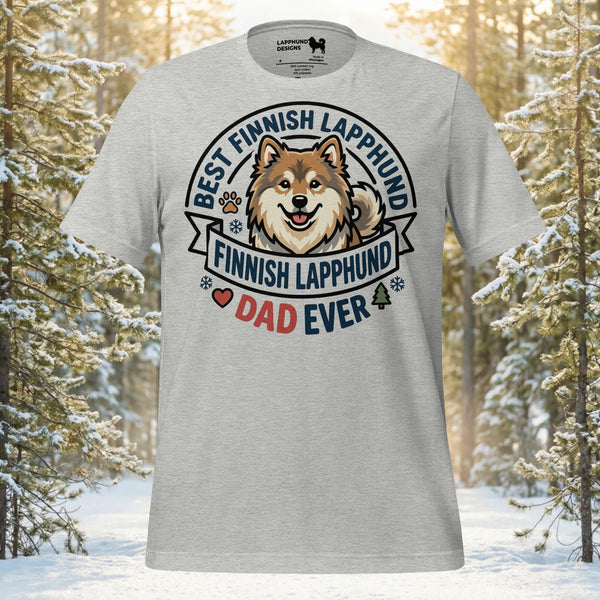 Finnish Lapphund dad ever t-shirt with proud dog dad slogan artwork