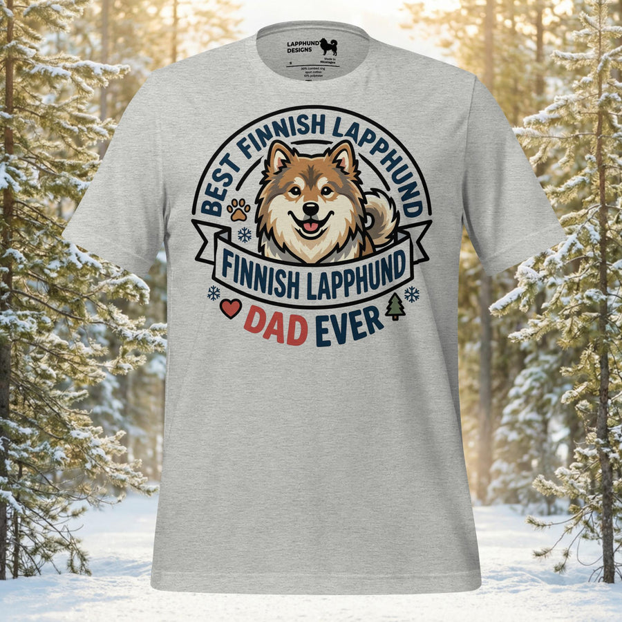 Finnish Lapphund dad ever t-shirt with proud dog dad slogan artwork