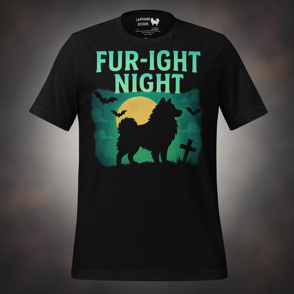 Fur-ight Night Finnish Lapphund Halloween t-shirt in black