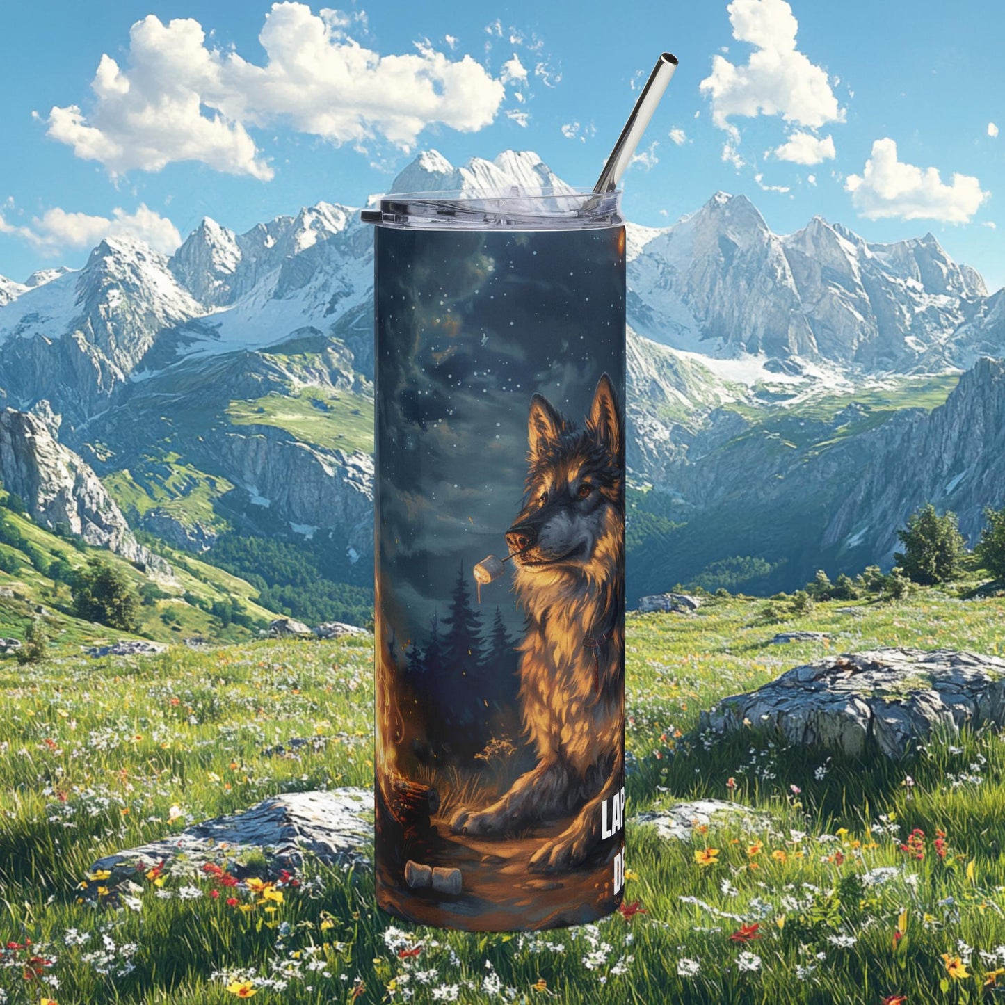 Finnish Lapphund Starlit Campfire Wild Lappy Tumbler 20oz