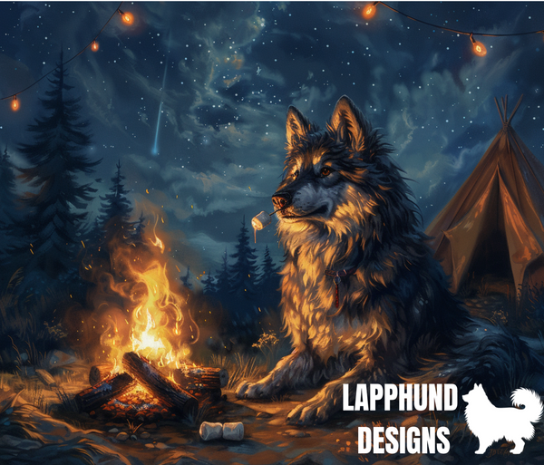 Finnish Lapphund Starlit Campfire Wild Lappy Tumbler 20oz