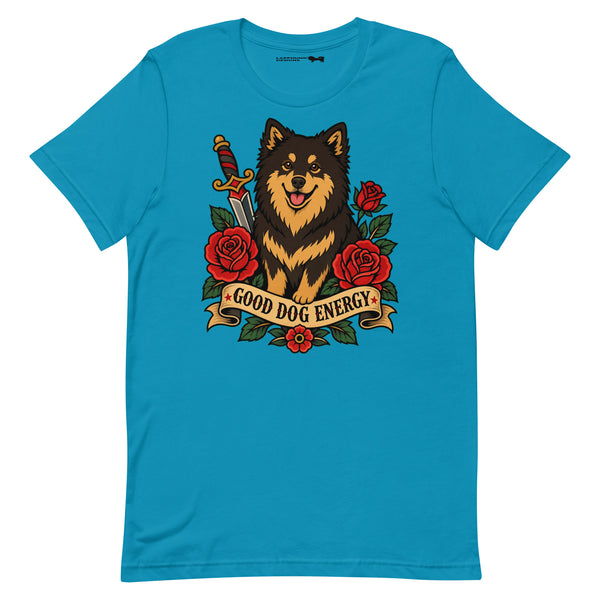 Finnish Lapphund Good Dog Energy Tattoo T-Shirt | Lapphund Designs