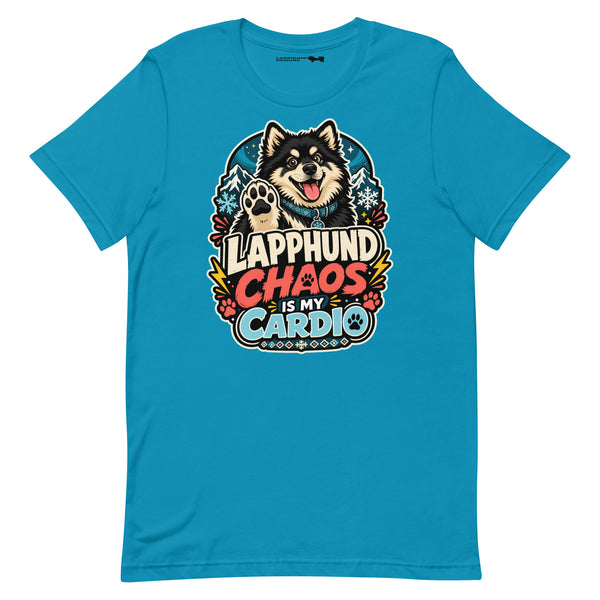 Finnish Lapphund Chaos Is My Cardio T-Shirt | Lapphund Designs
