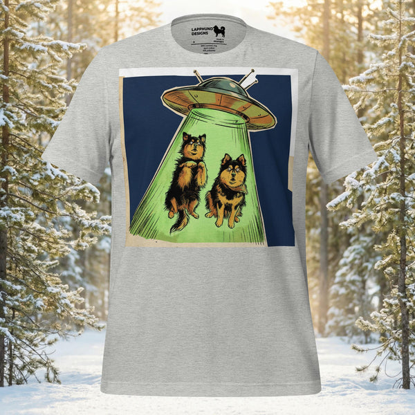 Finnish Lapphund UFO Encounter T-Shirt | Lapphund Designs