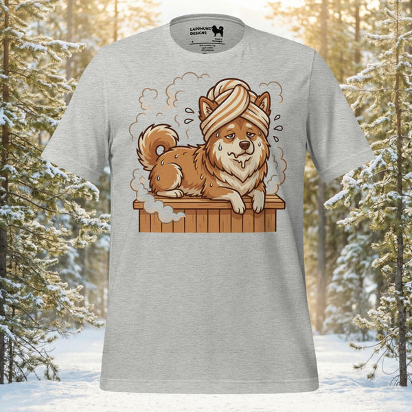 Finnish Lapphund Sauna Day Lappy Style Tee | Lapphund Designs