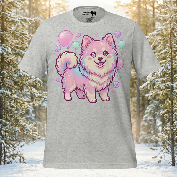 Finnish Lapphund Kawaii Pastel Bubble Fantasy Illustration T-Shirt | Lapphund Designs
