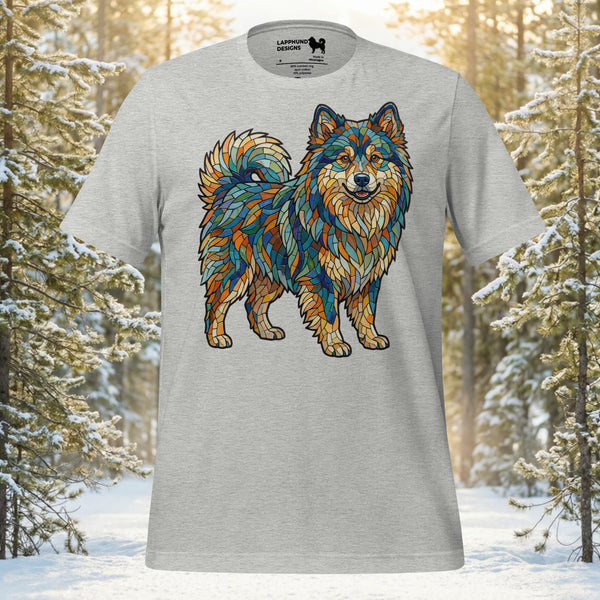Finnish Lapphund Painterly Texture Layered Brushstroke Illustration T-Shirt | Lapphund Designs