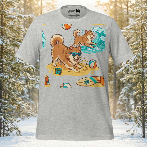Finnish Lapphund Beach Party Adventure Graphic T-Shirt | Lapphund Designs