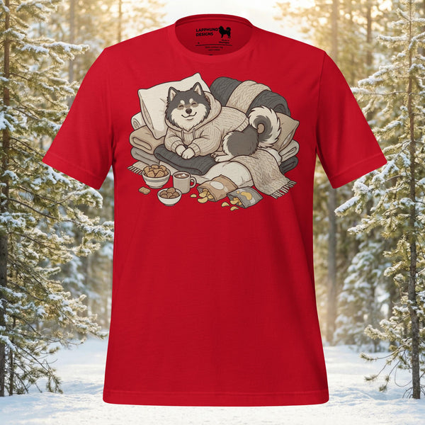 Finnish Lapphund Cozy Hoodie Cabin Snuggles Graphic T-Shirt | Lapphund Designs