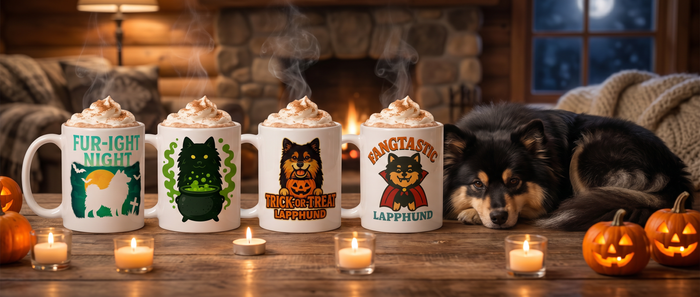 Finnish Lapphund Halloween Mugs